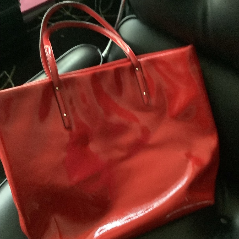 Kate Spade Red Patent Leather Tote Bag - Picture 6 of 12